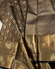 Elegant Black Silk Saree with Antique Gold Woven Zari