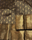 Elegant Black Silk Saree with Antique Gold Woven Zari