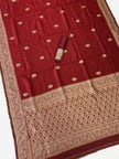 Maroon Silk Saree with Gold Zari Border