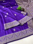 Royal Purple Silk Saree with Gold Zari Border