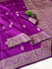 Vibrant Magenta Silk Saree with Silver Zari Border