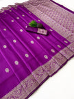 Vibrant Magenta Silk Saree with Silver Zari Border