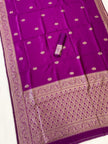 Vibrant Magenta Silk Saree with Silver Zari Border