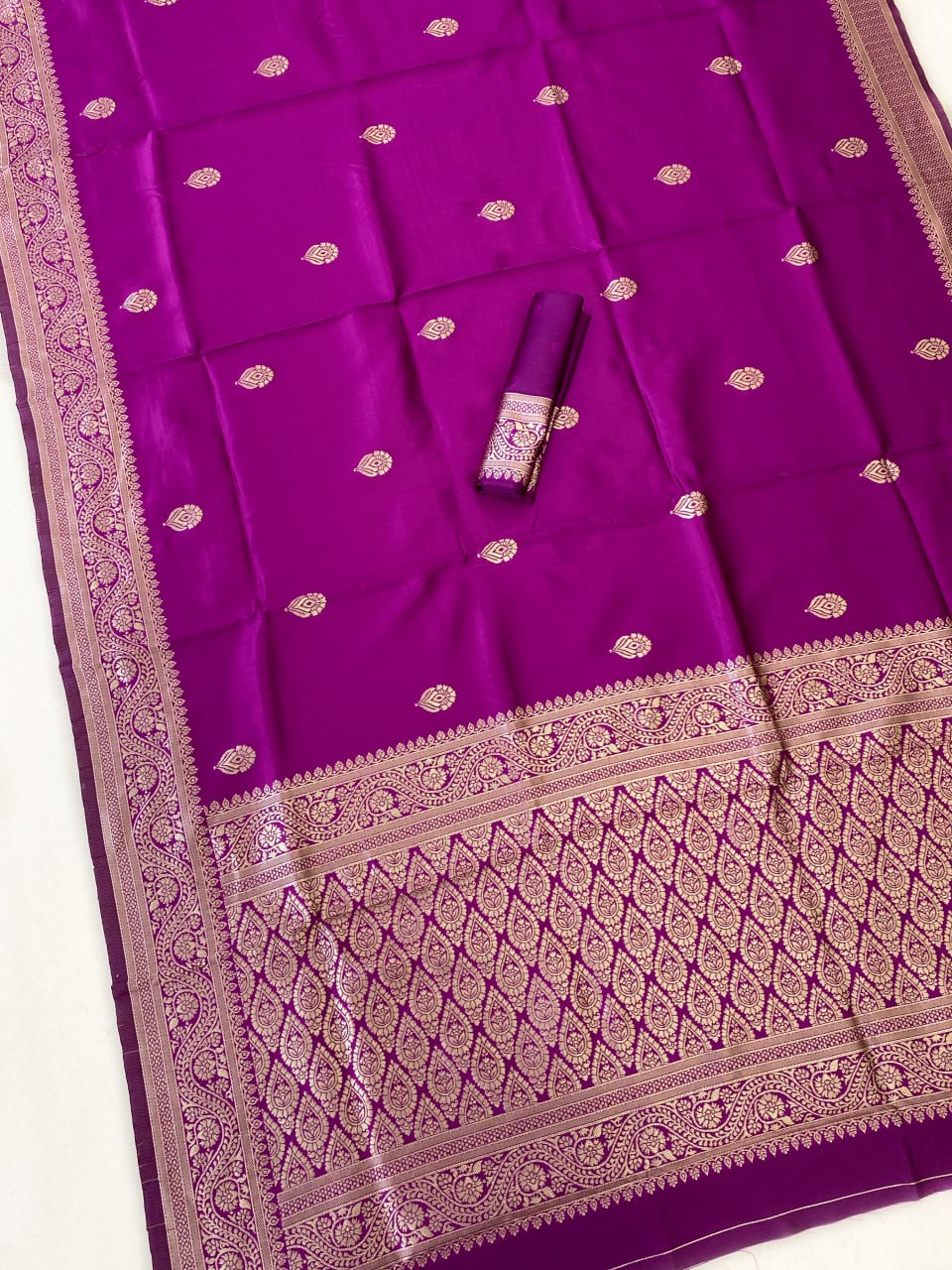 Vibrant Magenta Silk Saree with Silver Zari Border