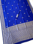 Royal Blue Silk Saree with Silver Zari Border