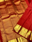 Red & Gold Banarasi Silk Saree with Paisley Zari Border