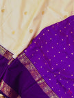 Royal Purple & Cream Banarasi Silk Saree