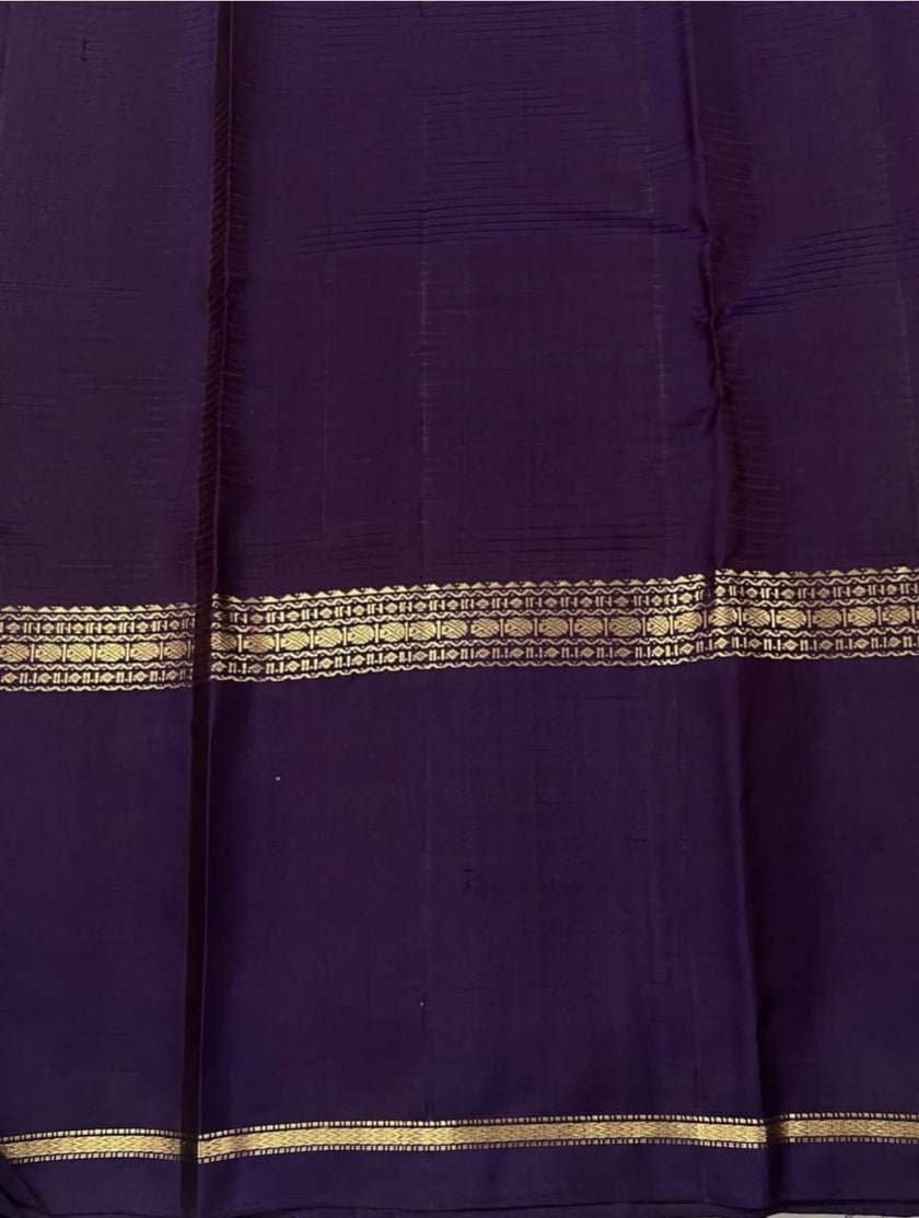 Purple & Grey Silk Saree with Paisley Zari Motif