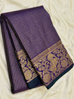 Royal Purple Banarasi Silk Saree with Antique Gold Zari