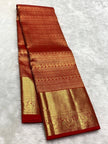 Elegant Red & Gold Zari Woven Silk Saree