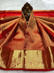 Elegant Red & Gold Zari Woven Silk Saree