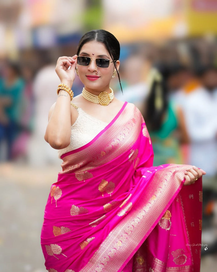 Pattu – Banarasi Soft Silk Saree in Refined Minimal Weave