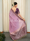 Lilac Mauve and Wine Purple Silk Saree with Woven Border
