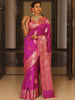 Vijayalakshmi - Pink Kanjivaram Silk Saree with Gold Paisley Zari Border