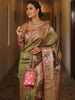 Vimla - Green Banarasi Silk Saree with Golden Paisley Weaving