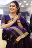 Sulochana – Purple Pure Linen Silk Saree with Zari Weaving