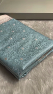 Elegant Sky Blue Banarasi Silk Saree with Intricate Zari Weaving