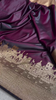 Majestic Wine Banarasi Silk Saree with Golden Zari Cityscape Border