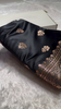 Black Banarasi Silk Saree with Golden Zari Floral Motifs & Traditional Border