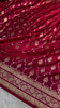 Maroon Banarasi Silk Saree with Golden Zari Buttas & Traditional Border