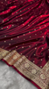 Deep Maroon Kanjivaram Silk Saree with Golden Zari Polka Butta & Traditional Border