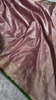 Dusty Rose Banarasi Silk Saree with Golden Zari Buttas & Elegant Border