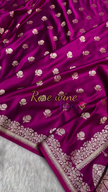 Royal Purple Banarasi Silk Saree with Gold Zari Floral Buti Motifs & Classic Woven Border