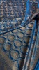 Royal Blue Banarasi Silk Saree with All-Over Golden Zari Floral Weaving