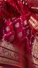Maroon Banarasi Silk Saree with Golden Zari Buttas & Traditional Border