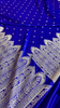 Royal Blue Banarasi Silk Saree With Heavy Silver Zari Work