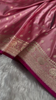 Baby Pink Banarasi Silk Saree with Golden Zari Buttas & Rich Pallu