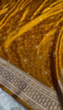 Mustard Yellow Banarasi Silk Saree with Floral Zari Weaving & Elegant Border