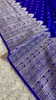 Royal Blue Banarasi Silk Saree With Heavy Silver Zari Work