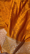 Orange Gold Banarasi Silk Saree With Intricate Zari Weaving