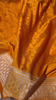 Orange Gold Banarasi Silk Saree With Intricate Zari Weaving