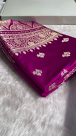 Royal Pink Banarasi Silk Saree with Golden Zari Floral Weaving