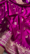 Royal Pink Banarasi Silk Saree with Golden Zari Floral Weaving
