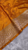 Orange Gold Banarasi Silk Saree With Intricate Zari Weaving