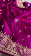 Royal Pink Banarasi Silk Saree with Golden Zari Floral Weaving