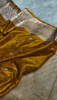 Mustard Yellow Banarasi Silk Saree with Floral Zari Weaving & Elegant Border