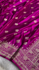 Royal Pink Banarasi Silk Saree with Golden Zari Floral Weaving