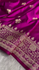 Royal Pink Banarasi Silk Saree with Golden Zari Floral Weaving