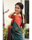 Kavya - Rama Soft Banarasi Silk Saree with Copper Jacquard Buttas