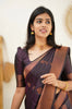Maruti - Purple Soft Silk Saree with Jacquard Woven Border