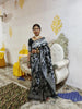 Kamini - Black Soft Silk Jacquard Saree with Floral Zari Work