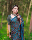 Gorgeous Wearing Ajrakh Hand Block Printed Modal Silk Saree