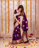 Vanshika – Purple Soft Banarasi Silk Saree with Jacquard Weaving
