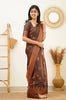 Maruti - Brown Soft Silk Saree with Jacquard Woven Border