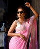 Samaira - Pink Soft Silk Saree with Subtle Jacquard and Matching Blouse